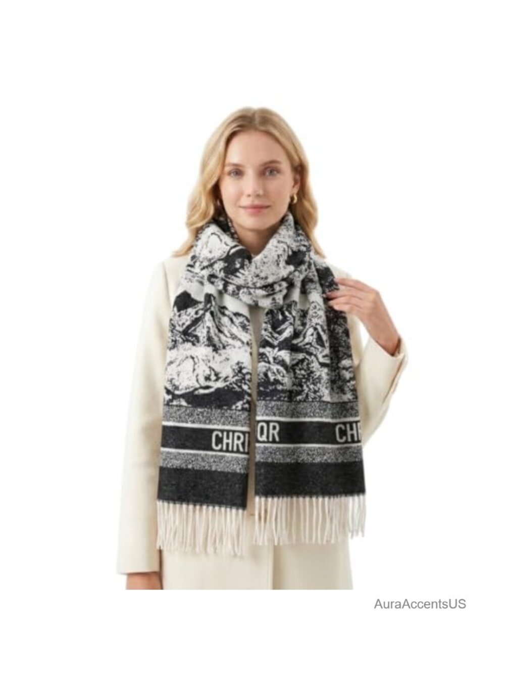 Womens Winter Scarf Reversible Pashmina Shawl Wrap Oversized Warm Blanket
